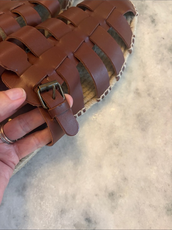 Castaner X Ancient Greek Sandals Brown Woven Leather Espadrille Slides main image 4